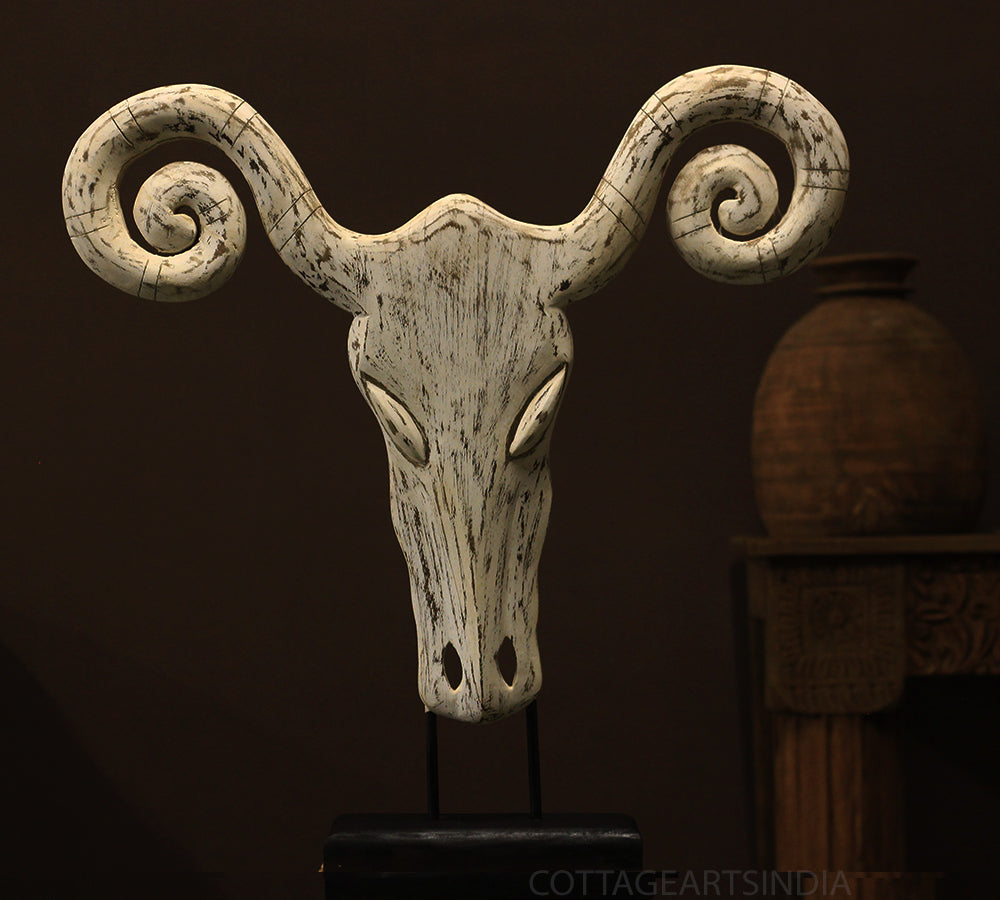 Wooden Horned Sculpture