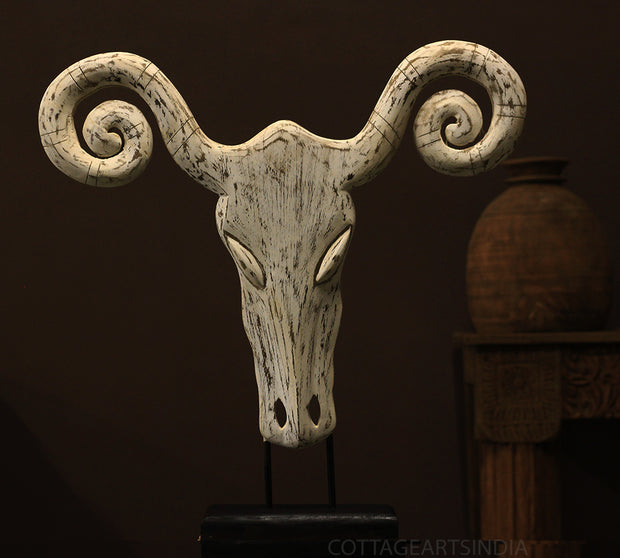 Wooden Horned Sculpture