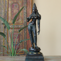 Standing Parvati Brass Sculpture 24"| Chola Style Spiritual Art