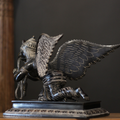 Black Antique Brass Garuda Statue | Handcrafted Garuda Idol with Wings