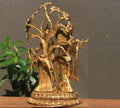 Brass Radha krishna Idol with Tree 21"