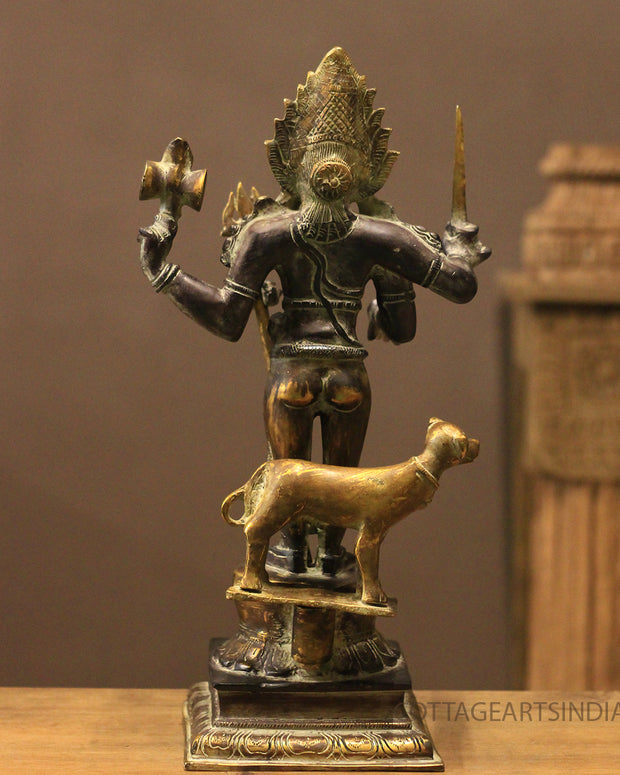 Brass Bhairav Black Antique Finish 18"