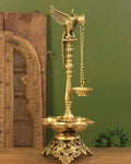 Brass 5-Deep Parrot Lamp 21"