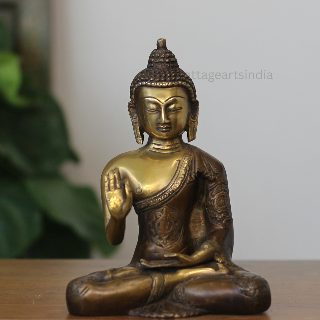 Handcrafted Brass Blessing Buddha Idol – Seated Buddha Statue