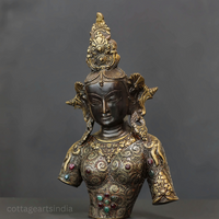 Brass Tara Bust: Filigree by Master Artisan Ram Kumar