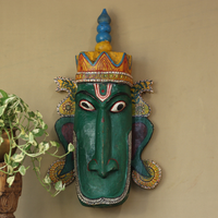 Vintage Odisha Wooden Folk Mask – Traditional Indian Folk Art