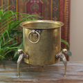 Brass Vintage Carved Planter
