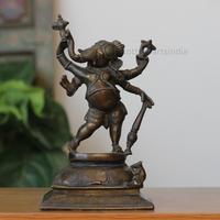 Handcrafted Brass Dancing Ganesha Idol – Antique Brass Finish