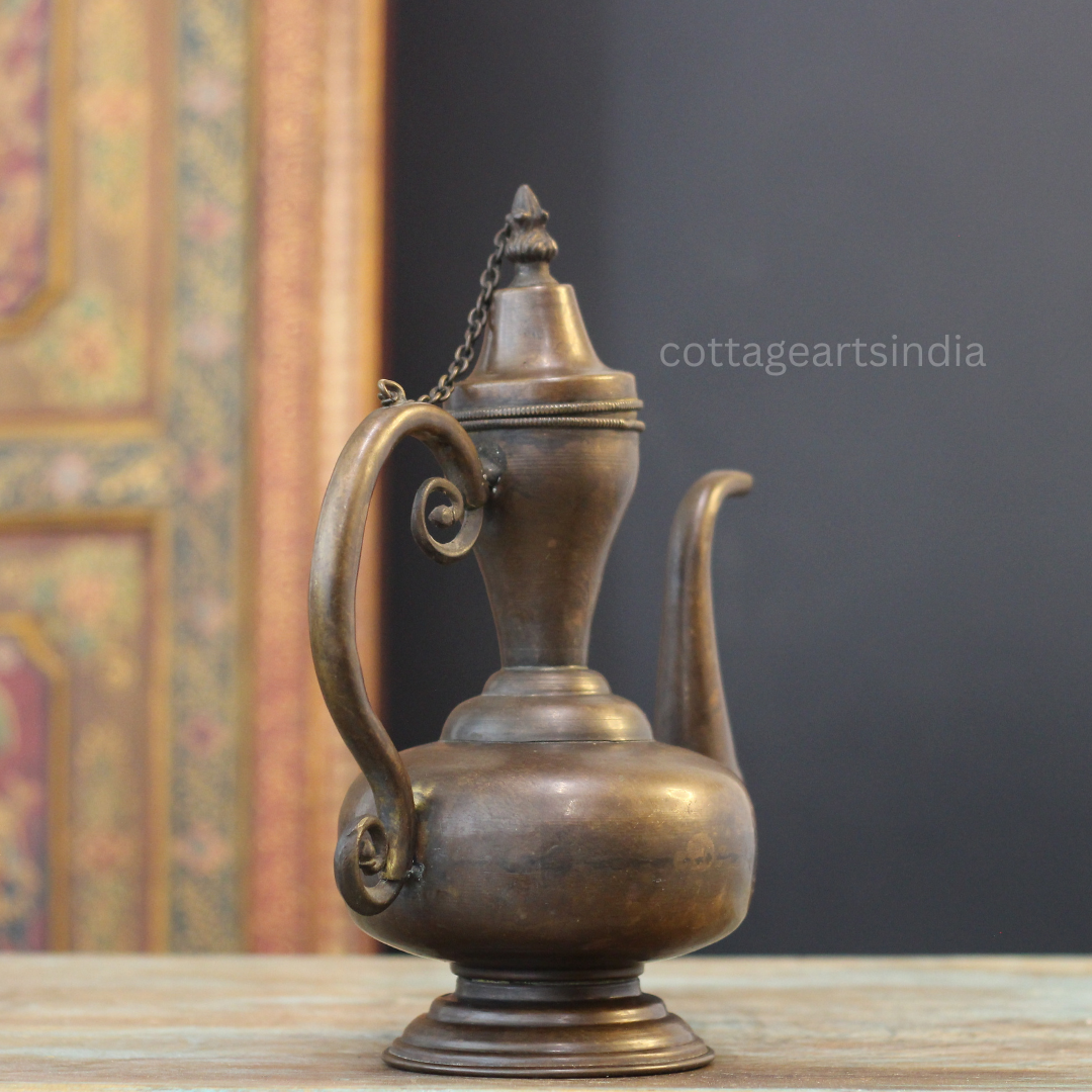 Tibetan Buddhist Ritual Ewer | Handcrafted Antique Copper