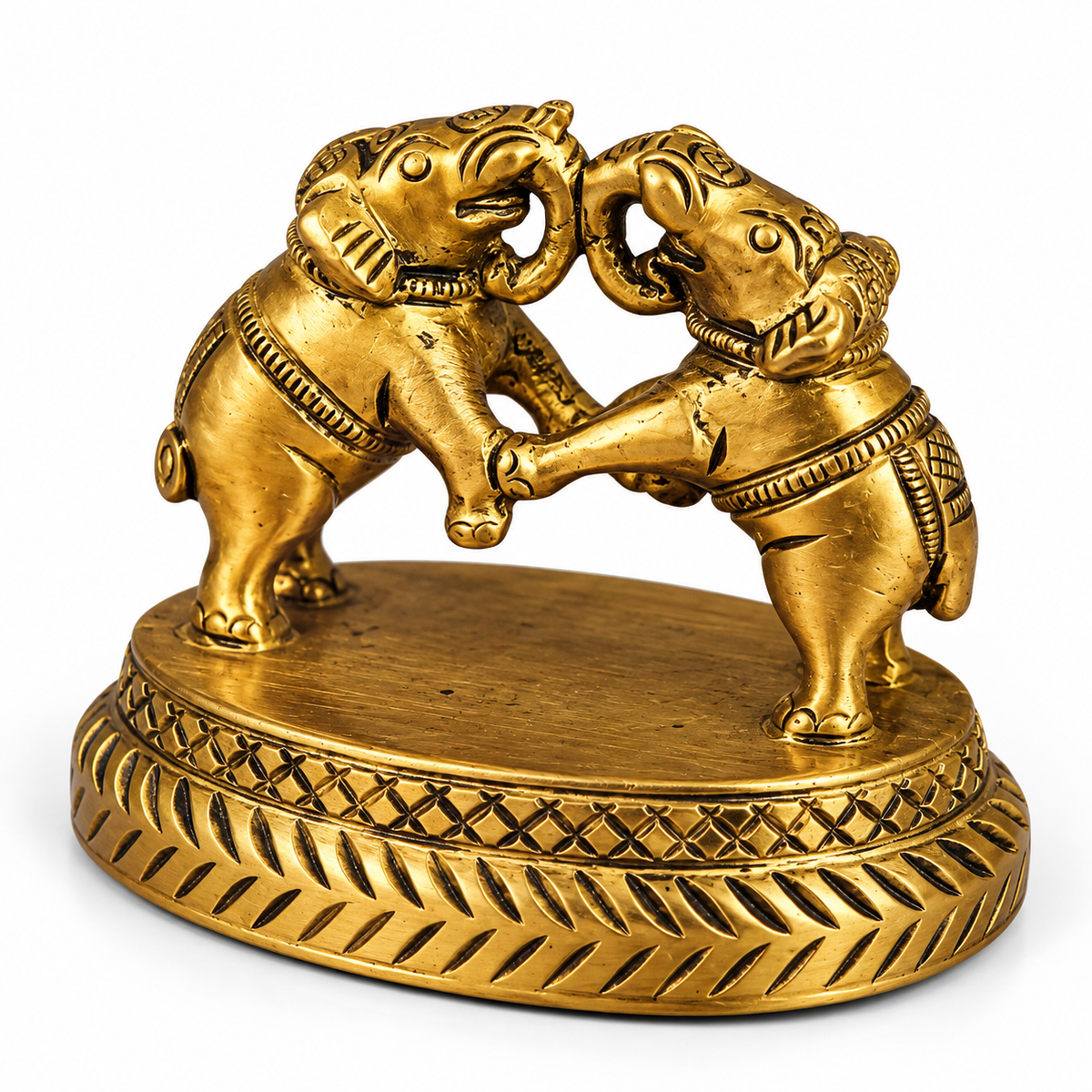 Brass Twin Elephant Foot Scrubber