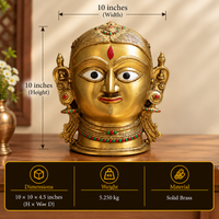 Brass Gauri Head/Mask 10"
