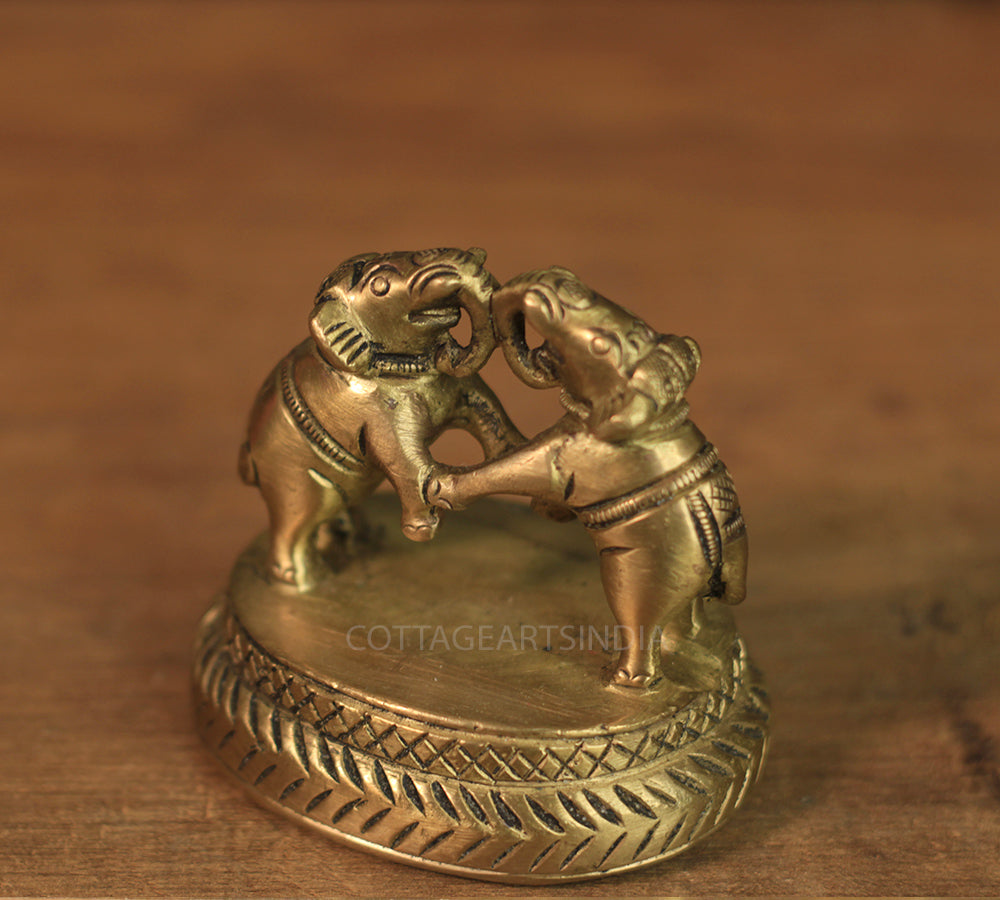 Brass Twin Elephant Foot Scrubber