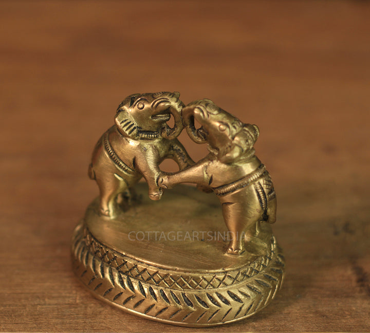Brass Twin Elephant Foot Scrubber