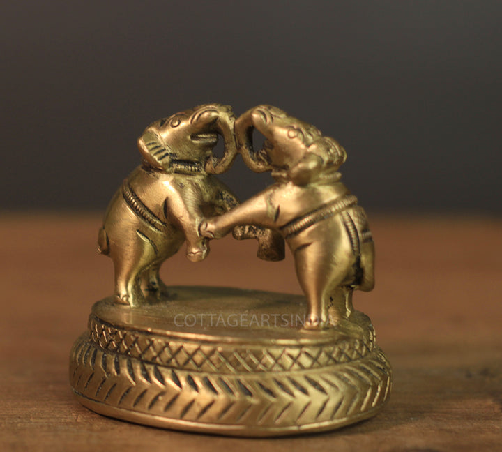 Brass Twin Elephant Foot Scrubber