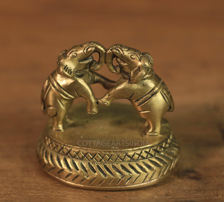 Brass Twin Elephant Foot Scrubber
