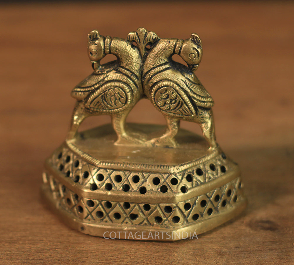 Brass Twin Peacock Foot Massager