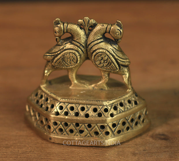 Brass Twin Peacock Foot Massager