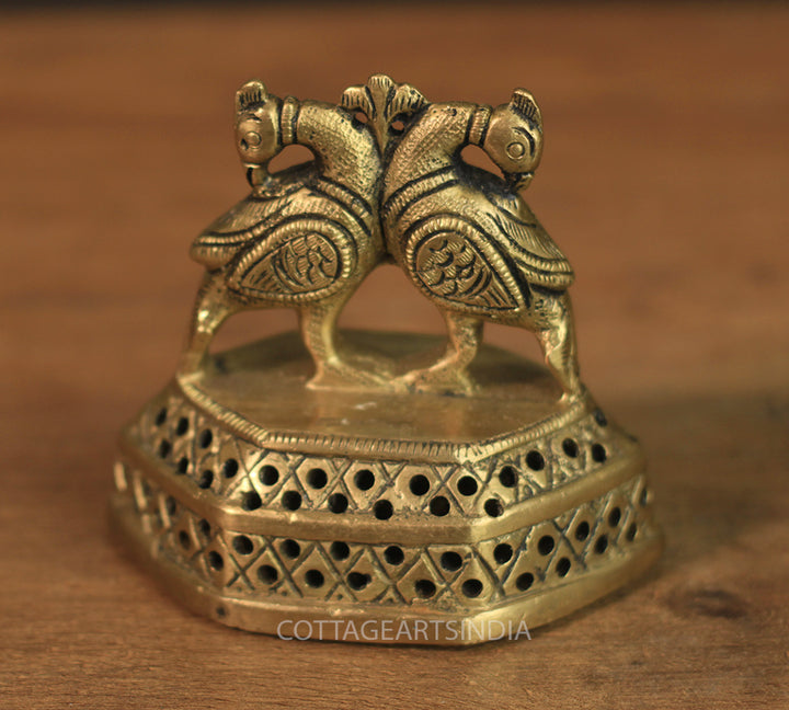 Brass Twin Peacock Foot Massager