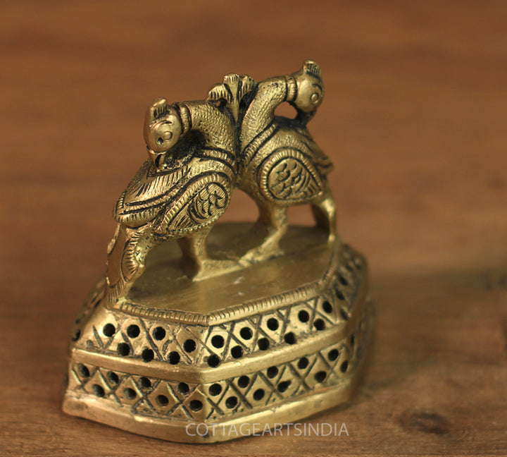 Brass Twin Peacock Foot Massager