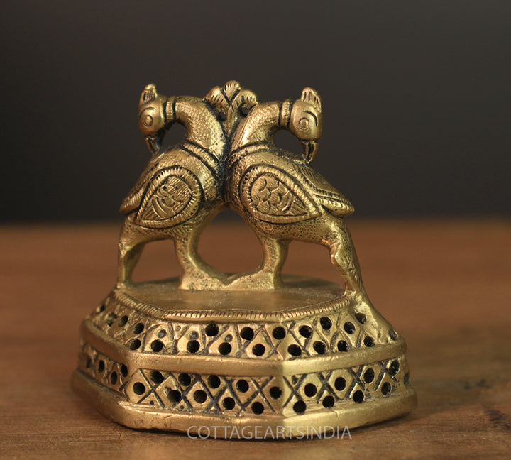 Brass Twin Peacock Foot Massager