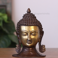 Handcrafted Brass Buddha Head Sculpture