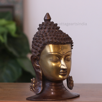 Handcrafted Brass Buddha Head Sculpture