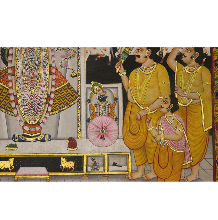 Shrinathji Gau Darshan Pichwai – Nathdwara Painting with Sacred Cows