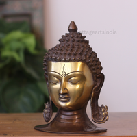 Handcrafted Brass Buddha Head Sculpture