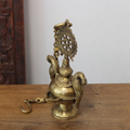 Traditional Brass Hanging Lamp with Parrots
