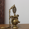 Traditional Brass Hanging Lamp with Parrots