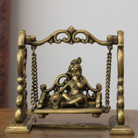 Baby Krishna on Jhula Brass Statue | Handcrafted Bal Gopal Swing Idol