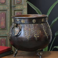 Vintage Brass Planter – Antique Repurposed Brass Pot