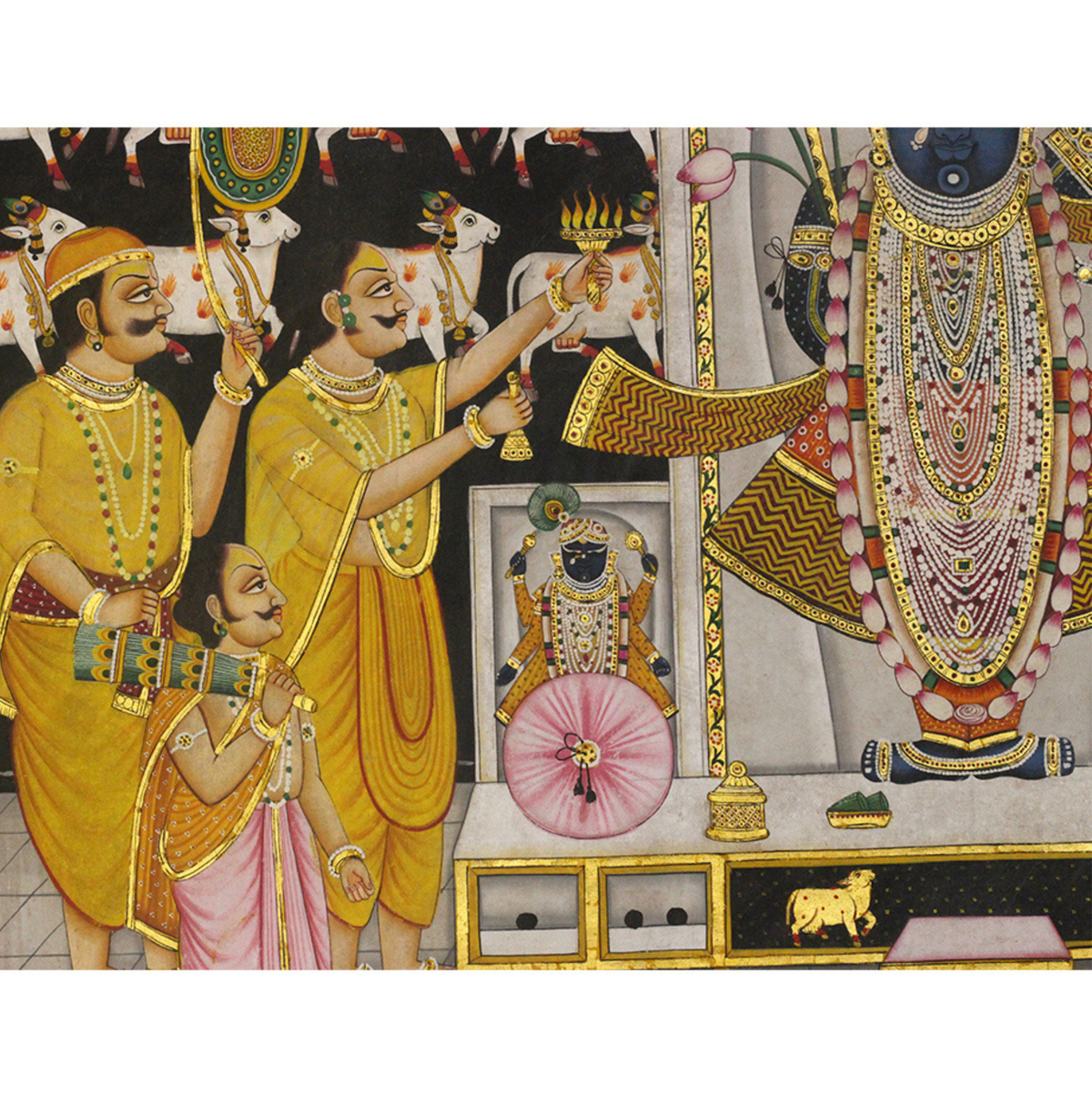Shrinathji Gau Darshan Pichwai – Nathdwara Painting with Sacred Cows