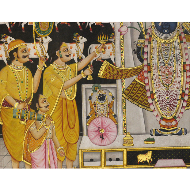 Shrinathji Gau Darshan Pichwai – Nathdwara Painting with Sacred Cows