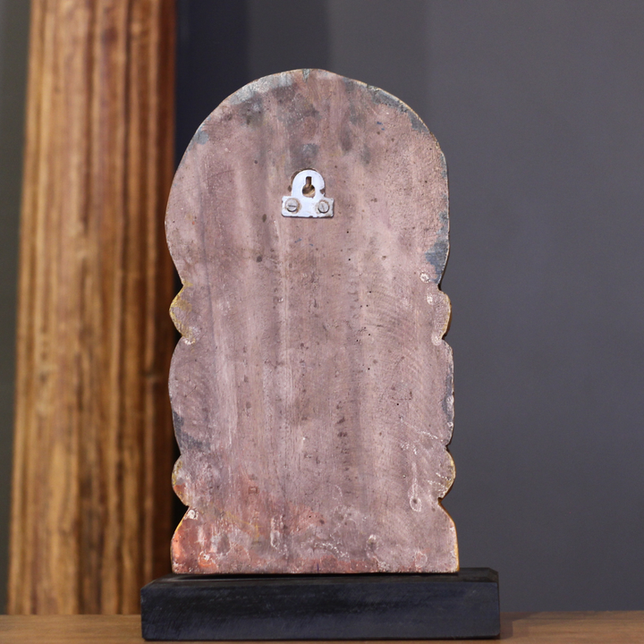 Wooden Hanuman Mask on Stand 12"