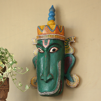 Vintage Odisha Wooden Folk Mask – Traditional Indian Folk Art
