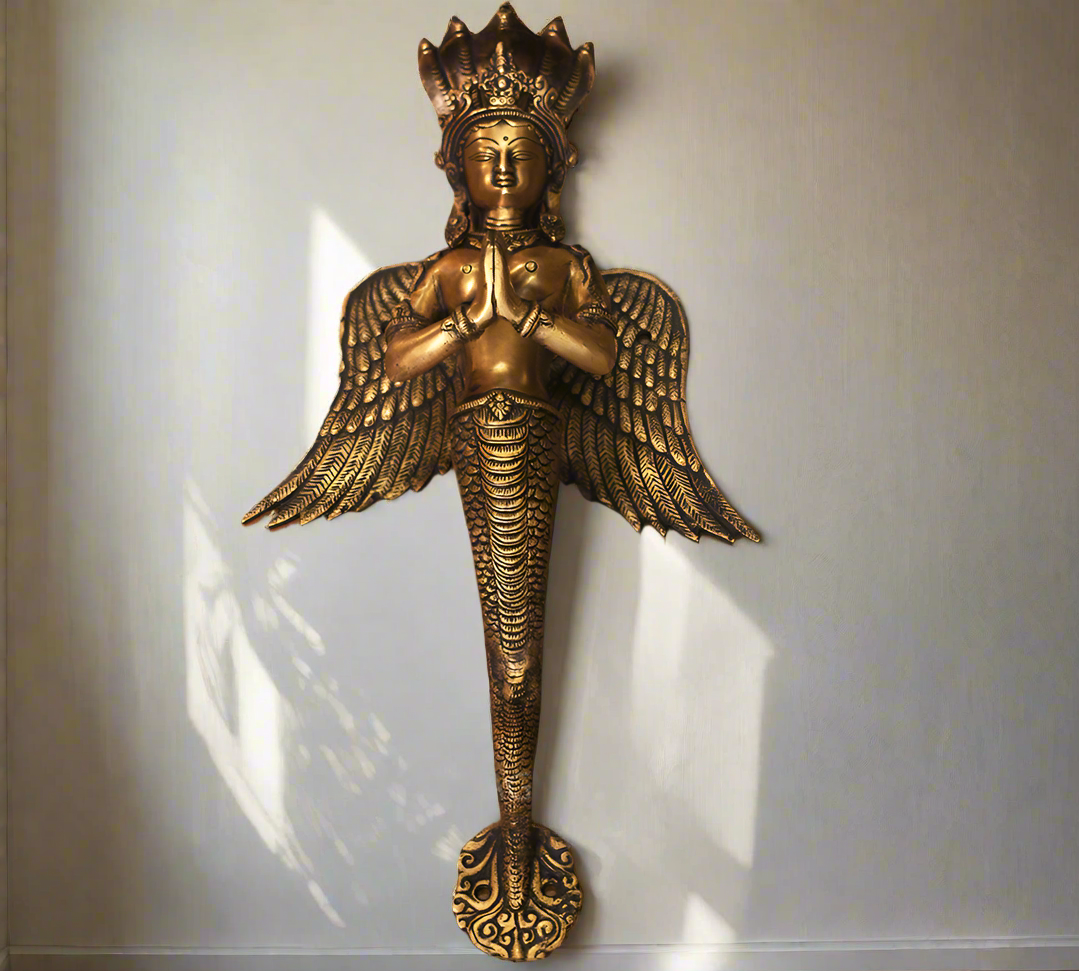 Brass NaagKanya Door Handle 20"