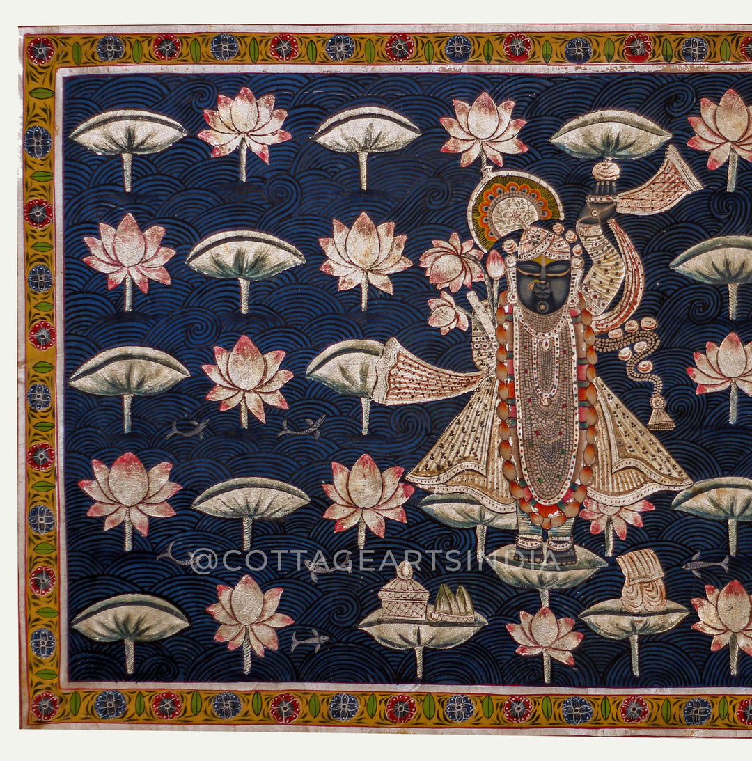 Lotus Pond Pichwai Painting