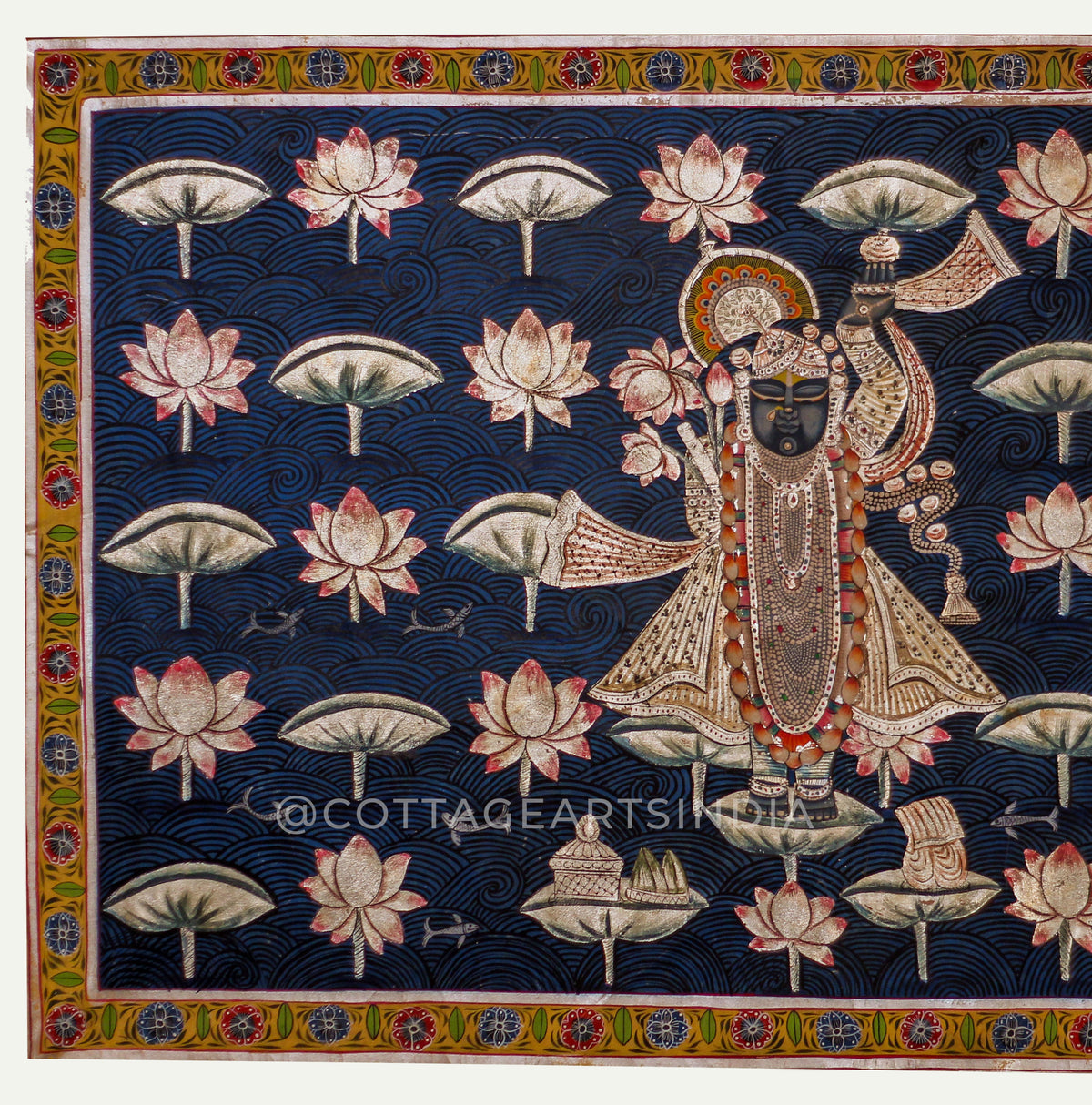 Lotus Pond Pichwai Painting
