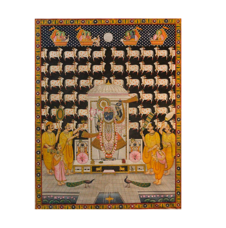 Shrinathji Gau Darshan Pichwai – Nathdwara Painting with Sacred Cows
