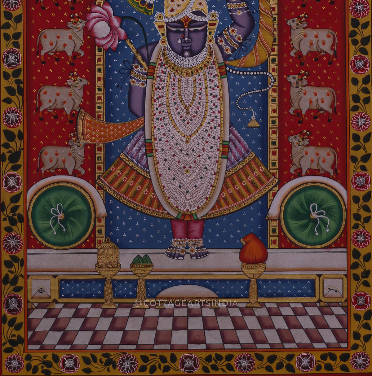 Shrinath ji and Cows Pichwai Painting