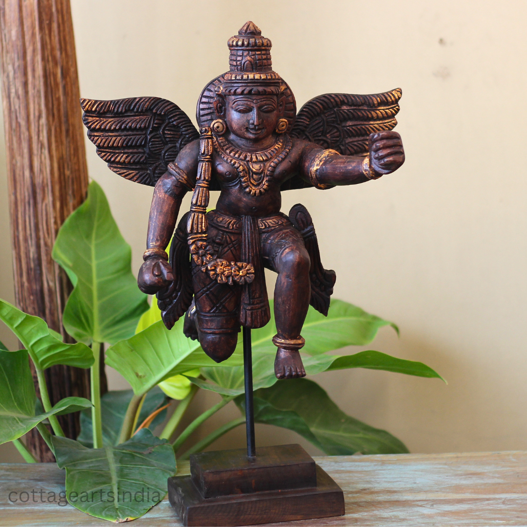 Wooden Garuda Divine Protector Idol