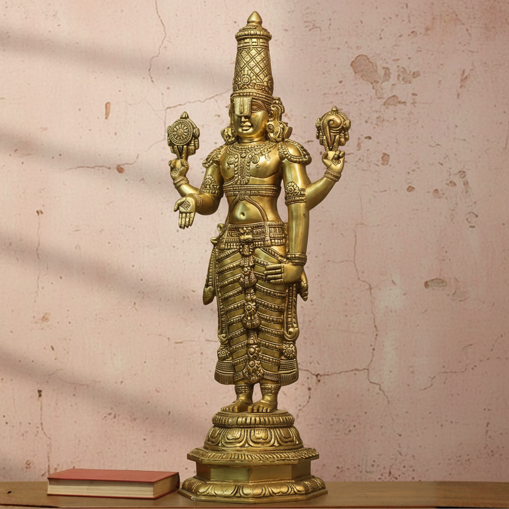 Brass Tirupati Balaji Superfine Carving 34"