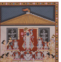 Shrinathji Annakut Darshan Pichwai Painting – Nathdwara Temple Festival Scene