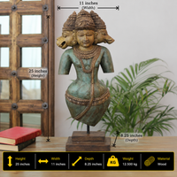 Handcrafted Wooden Vaikuntha Vishnu with Narasimha & Varaha