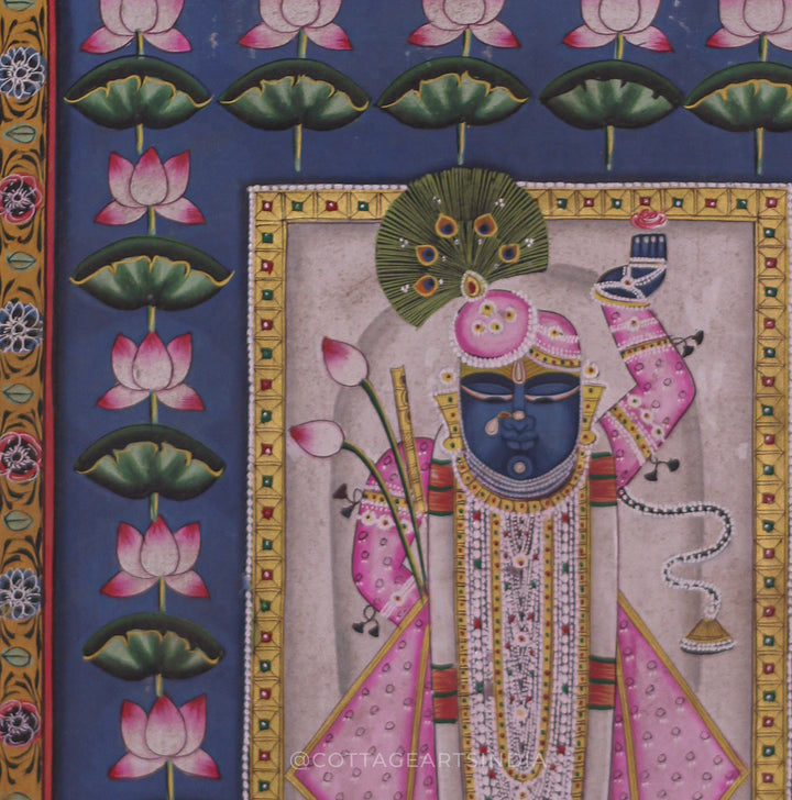 Shreenathji Pichwai Painting With Lotus