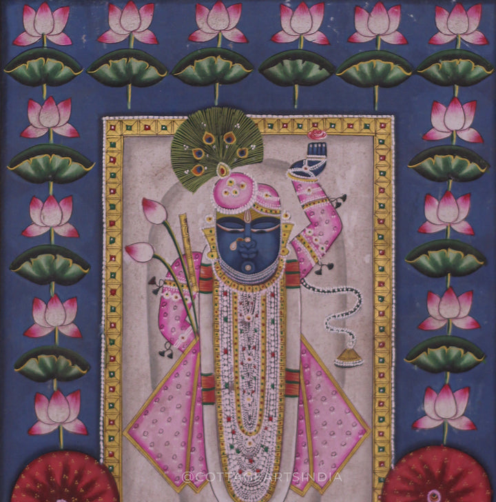 Shreenathji Pichwai Painting With Lotus