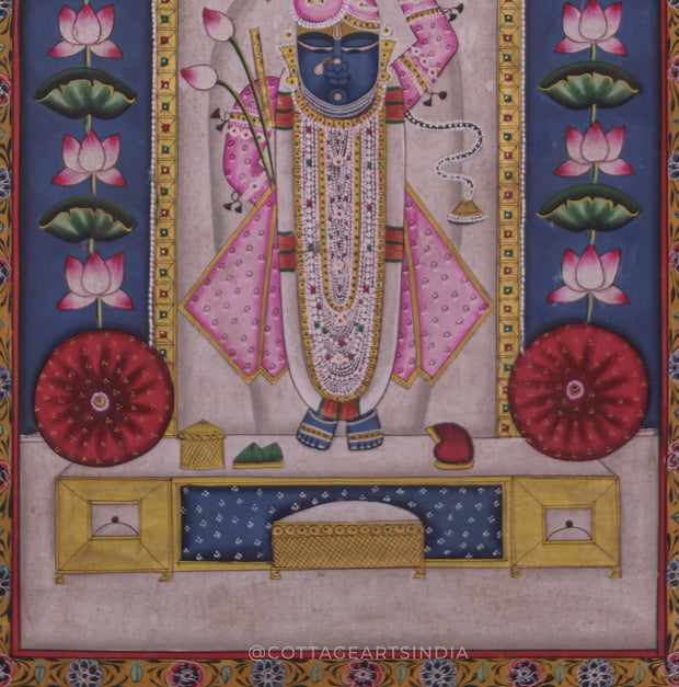 Shreenathji Pichwai Painting With Lotus