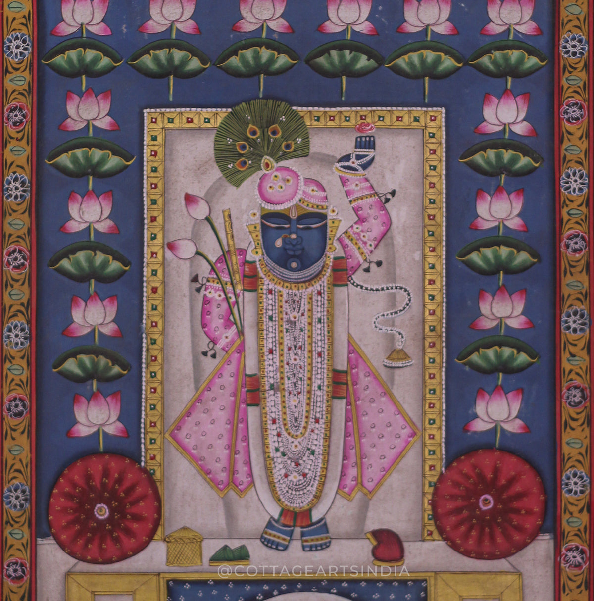 Shreenathji Pichwai Painting With Lotus