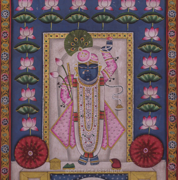 Shreenathji Pichwai Painting With Lotus